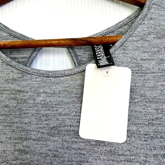 Yoana Baraschi - NWT Silver Metallic Keyhole Long Sleeve Sheer Blouse Size Small - Picture 8 of 10
